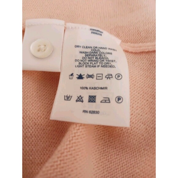 NWT Lands' End 100% Cashmere Cardigan Sweater Pink Peach Women's M/P 10-12 - Picture 11 of 12